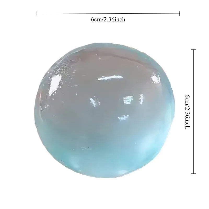 Blue Maltose Squishy Toy – Cute Mochi Anti-Stress Fidget Ball, Soft Transparent Quick-Rebound Decompression Toy