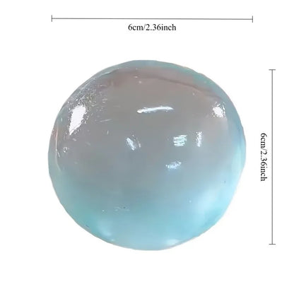 Blue Maltose Squishy Toy – Cute Mochi Anti-Stress Fidget Ball, Soft Transparent Quick-Rebound Decompression Toy