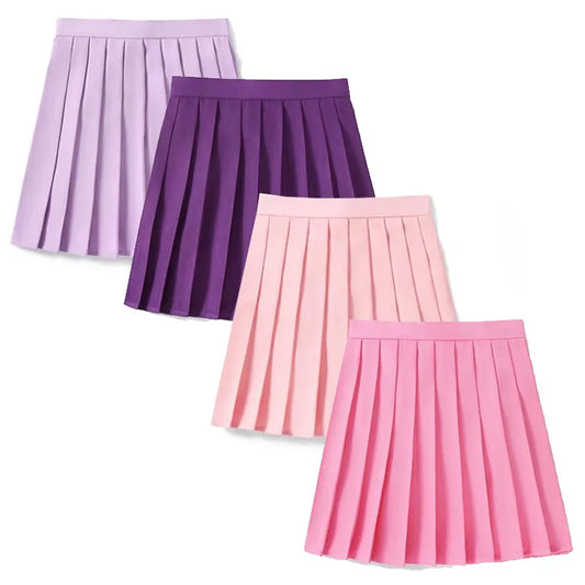 Women’s High Waist A-Line Skirt – Summer Harajuku Style Black Mini Pleated School Girl Uniform