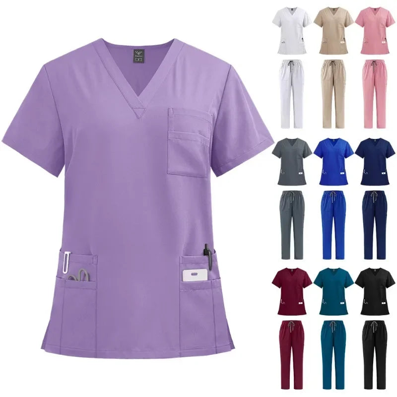 Classic Nurse Scrubs Set for Men - Medical Uniform with Surgical, Dental, and Clinical Accessories, Top and Pants Workwear