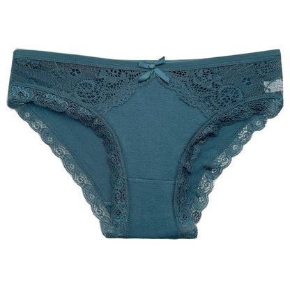 5-Pack Women’s Low Rise Lace Panties — Sexy Cotton Lingerie Briefs