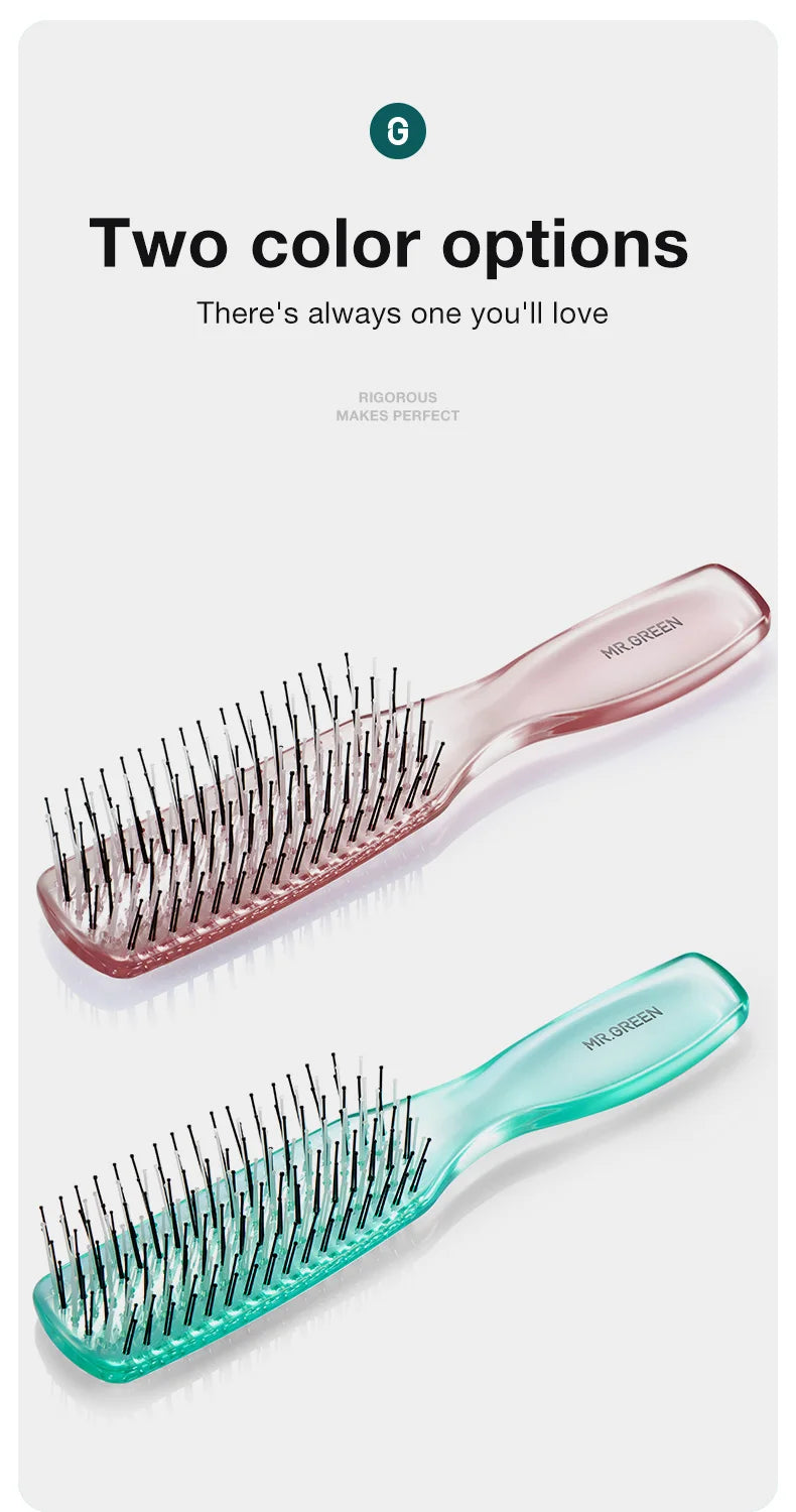MR.GREEN Hair Brush – Scalp Massage & Volumizing Comb, Fine Tooth Detangling Tool for Long Wet & Dry Hair, Women’s Gift