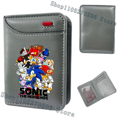 Sonic & Shadow Cartoon Wallet – Anime Multi-Card Vertical Holder, Portable Slim Card Pack, 2026 New Fashion Gift Wallet