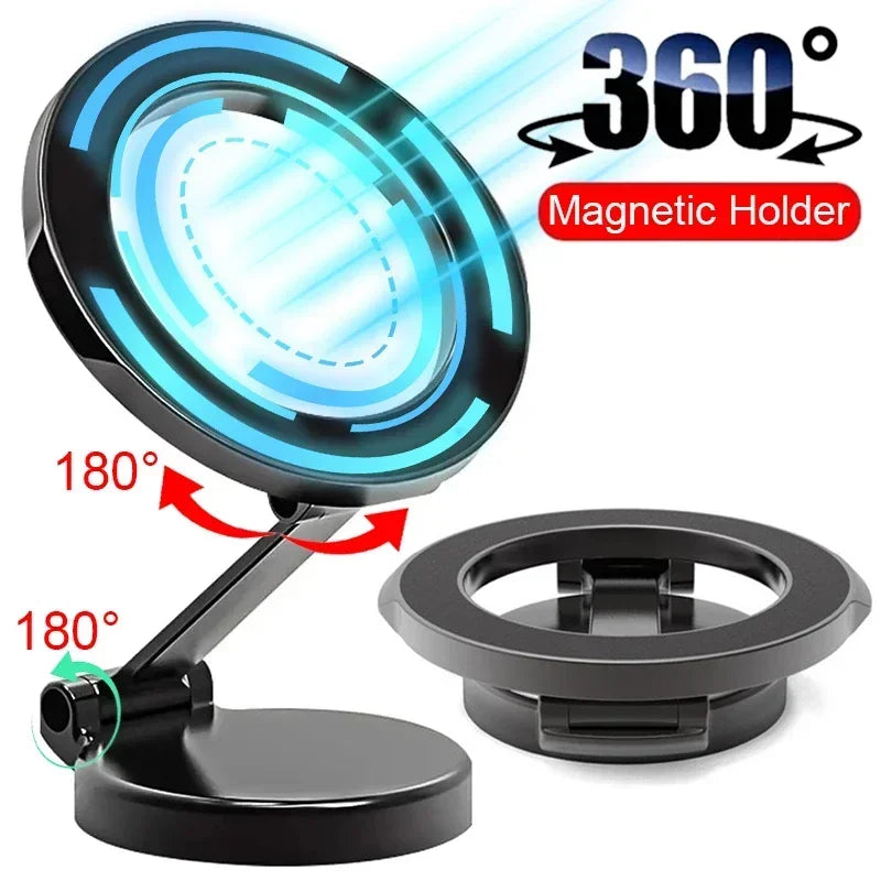 Strong Magnetic Cell Phone Holder - 360° Swivel Adjustable Magsafe Back Sticker for iPhone 16, Samsung, Xiaomi, Universal