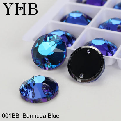YHB XIRIUS AB Moonlight Glass Crystal — Flatback Sew-On Rhinestones for Garments, Clothes & Bags