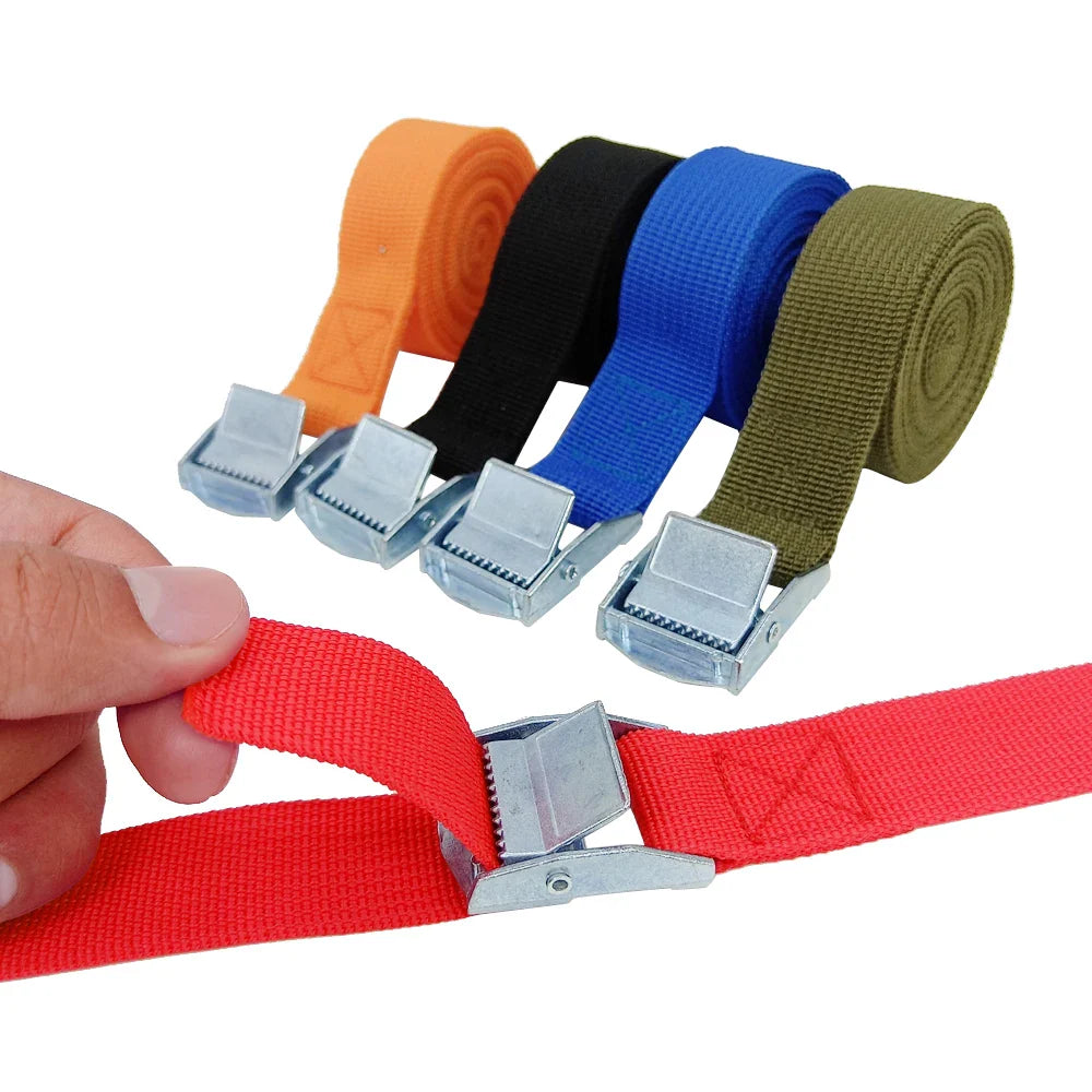 Set of 2 - 5M Car Tension Rope Tie Down Straps: Strong Ratchet Belts for Securing Luggage, Cargo, and Gear - Ideal for Trucks, Motorcycles, Bikes, and Boats