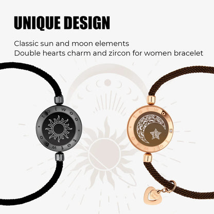 TOTWOO Long Distance Touch Bracelets for Couples - Light Up & Vibration Smart Jewelry | Relationship Gifts for Lovers