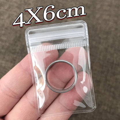 10/100pcs Thick PVC Jewelry Bags — Transparent Self-Sealing Pouches for Storage, Display & Anti-Oxidation Protection
