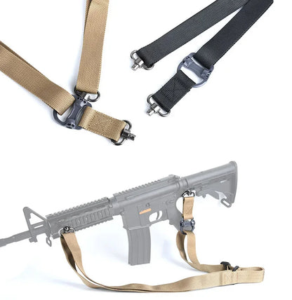 Adjustable MS4 Rifle Sling — QD Metal Swivel, 2-Point Tactical Nylon Strap for Airsoft, Hunting & Multi-Mission Weapon Use