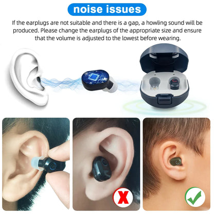 USB Rechargeable Hearing Aids: Invisible New Design for Deaf Assistance - Ideal Gift for Parents