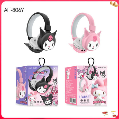 Sanrio Hello Kitty & Kuromi Wireless Bluetooth Headphones – Foldable Lightweight Earphones with Mic for Phones & Laptop