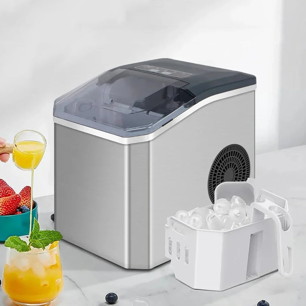 110V/220V Electric Ice Maker – Portable Automatic Bullet & Round Ice Cube Machine, Professional Use