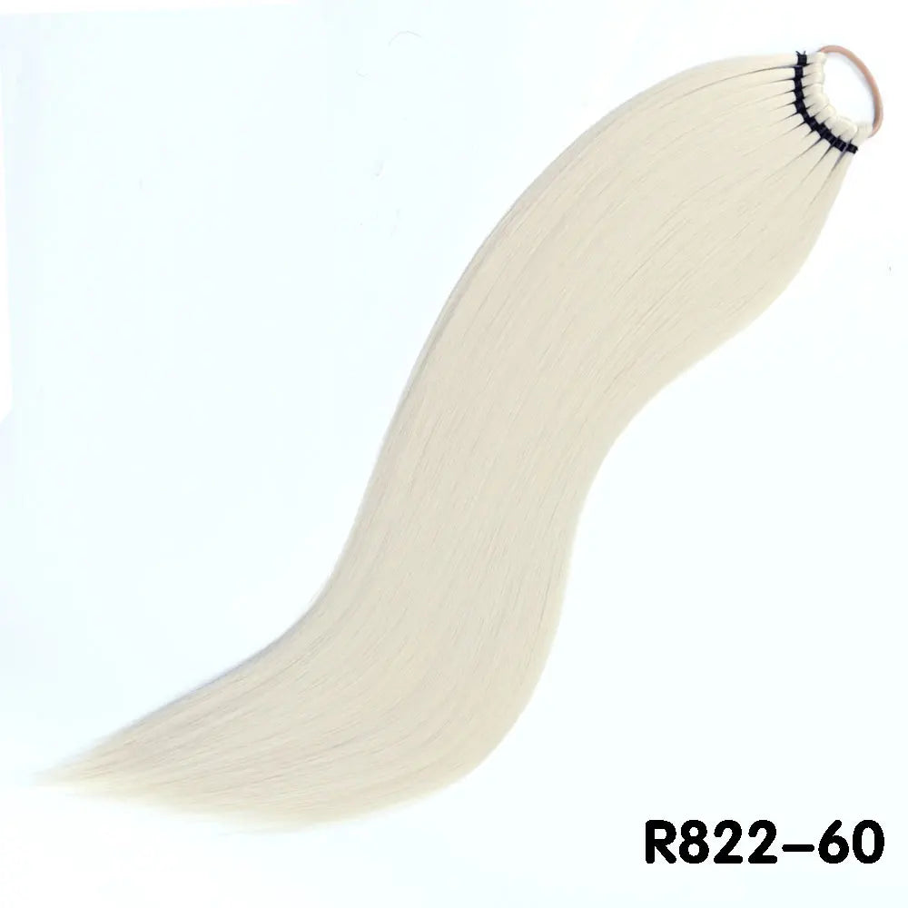 AZQUEEN 24-Inch Long Straight Ponytail Extension – Synthetic Fake Hairpiece for Women