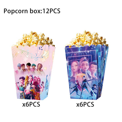 K-Pop Demon Hunters Birthday Party Favors — Keychains, Candy Boxes, Stickers & Masks for Kids