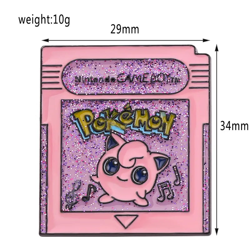 Pokémon Nintendo Gameboy Hard Enamel Pins — Kawaii Pink Jigglypuff Cartoon Brooch Badge for Kids
