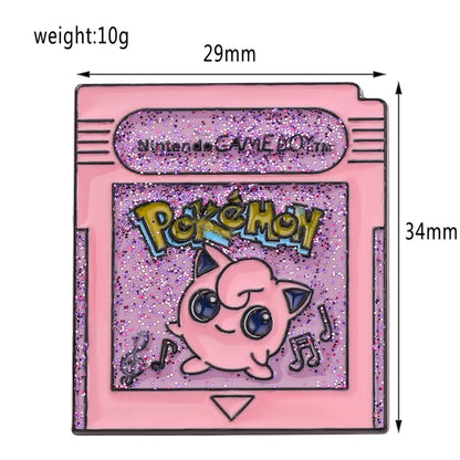 Pokémon Nintendo Gameboy Hard Enamel Pins — Kawaii Pink Jigglypuff Cartoon Brooch Badge for Kids