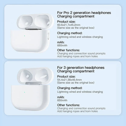 Replacement Charging Case for AirPods Pro 1/2/3 – Original Bluetooth Earphone Battery Box with LED Indicator Light