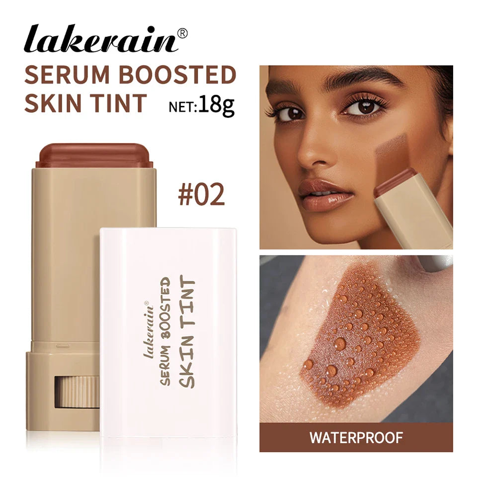 Balm Serum Skin Tint – Silky Texture, Moisturizing Coverage & Plumping Stick Foundation for Even Skin Tone, Travel-Friendly