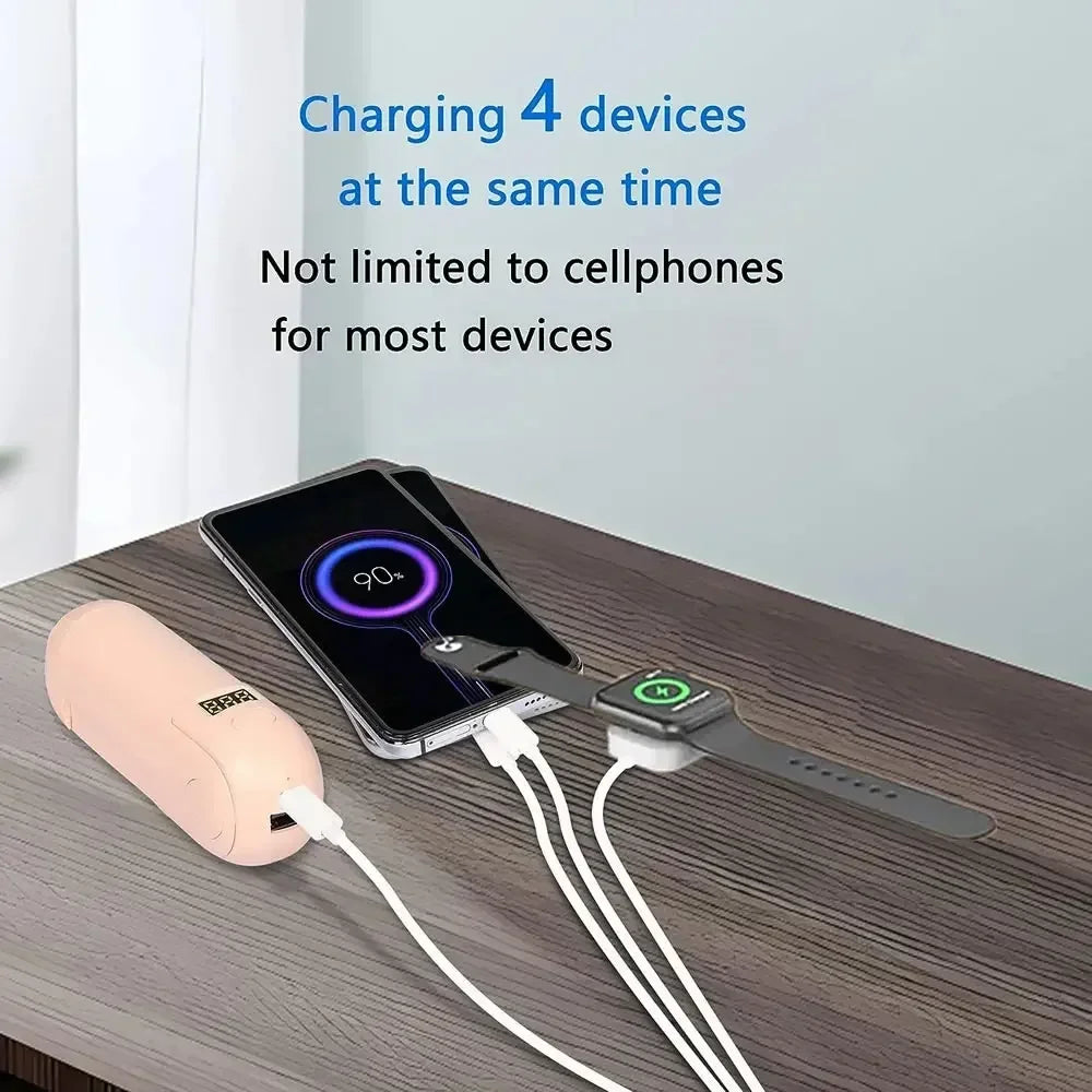 4-in-2 Multi Charging Cable for iPhone 15, Type-C, Micro USB – Wireless Charger for Apple Watch Ultra SE/9/8/7/6/5/4