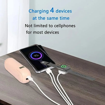 4-in-2 Multi Charging Cable for iPhone 15, Type-C, Micro USB – Wireless Charger for Apple Watch Ultra SE/9/8/7/6/5/4
