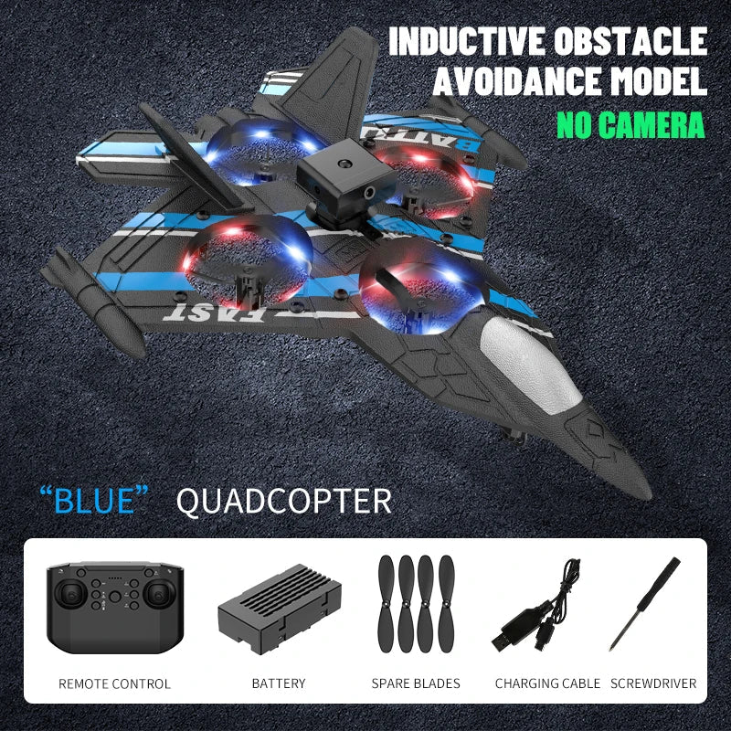 RC Plane with Camera – Remote Control Helicopter, Obstacle Avoidance, 2.4G EPP Foam Fighter Aircraft for Kids