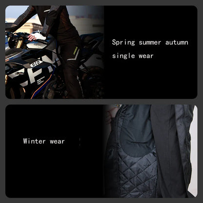AMU Motorcycle Quick Take-Off Pants - Waterproof, Windproof, Thermal Protective Gear for Men & Women