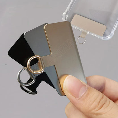 Universal Metal Phone Lanyard Gasket Patch - Durable Ultra Thin Sling Rope Card Clip Strap for Mobile Phones - Hang Cord Tab, 1/4 pcs