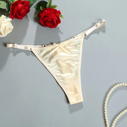 Low-Waisted T-Back Thong — Sexy Adjustable Strap Seamless Panty for Women, Erotic Lingerie Pure Desire