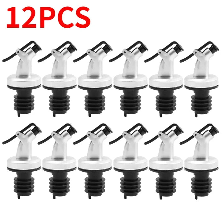 Leak-Proof Oil Bottle Pourer - Food Grade Stopper Spout Dispenser for Oil, Wine, Liquor & Sauce Bottles