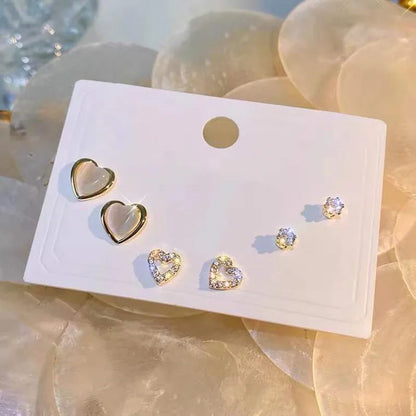 New S925 Silver Needle Stud Earrings Set – Simple & Cute Mini Earrings for Women & Girls, Exquisite Jewelry Gift