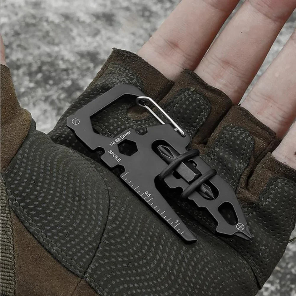 Stainless Steel Carabiner Keychain – Multifunction Bottle Opener & Outdoor Camping Climbing Tool