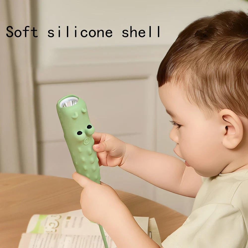 LED USB Rechargeable Flashlight – Soft Silicone Unicorn, Lion & Dog Torch for Kids, Portable Bedtime Story & Outdoor Light