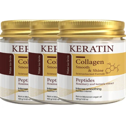 Keratin Collagen Hair Mask - Peptide & Rosemary Deep Conditioning Treatment for Smoothing, Shine & Hair Repair