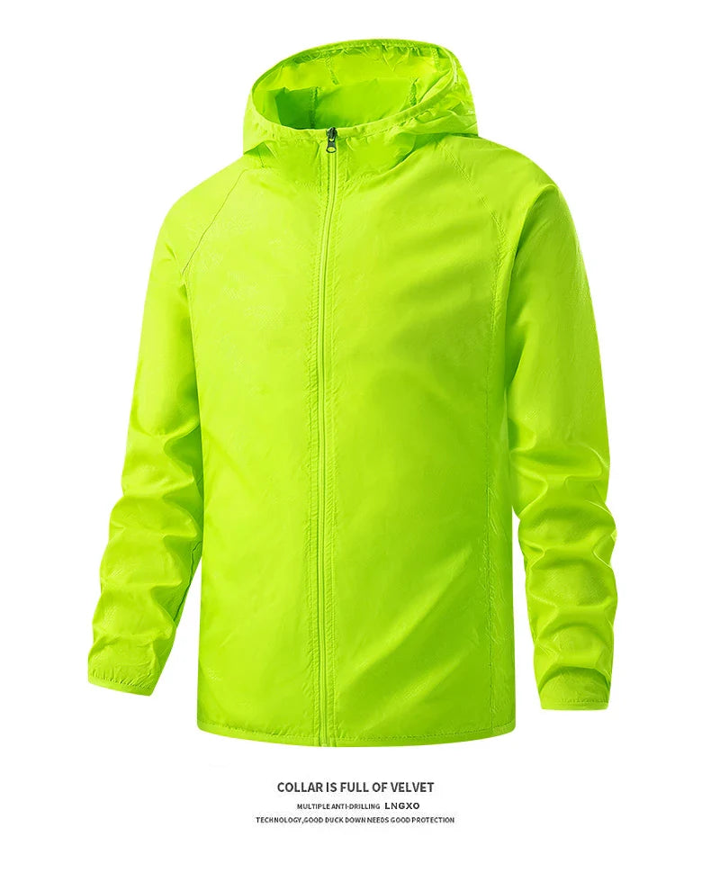 LNGXO Waterproof Hiking Jackets for Men & Women – Sun Protection Windbreaker, Camping, Climbing, and Outdoor Rain Coat, Unisex Portable Gear
