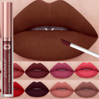 Matte Velvet Dark Red Brown Lip Gloss – Long-Lasting Waterproof Liquid Lipstick with Natural Moisturizer & Transparent Lip Oil