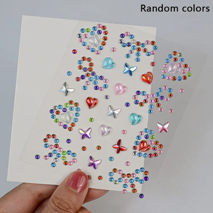 5D Face Diamond Gem Stickers - Colorful Rhinestone Body Makeup Tattoo for Festival, Nail Art & DIY Bling Style