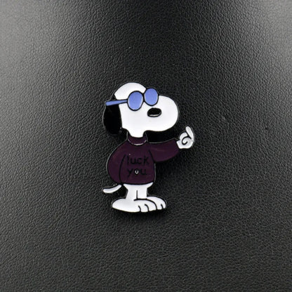 Kawaii Snoopy Alloy Brooches – Cartoon Lapel Pins for Jackets, Backpacks, Clothes, and Kids’ Gifts