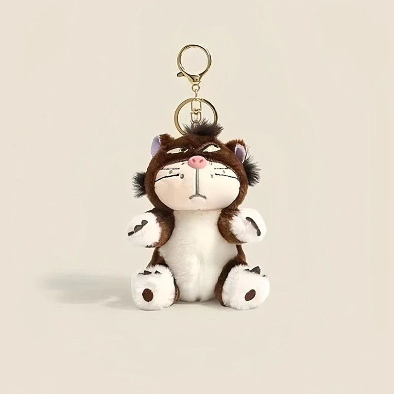 Funny Lucifer Cat Plush Keychain - 12cm Cross-Eyed Kitten Bag Pendant Doll