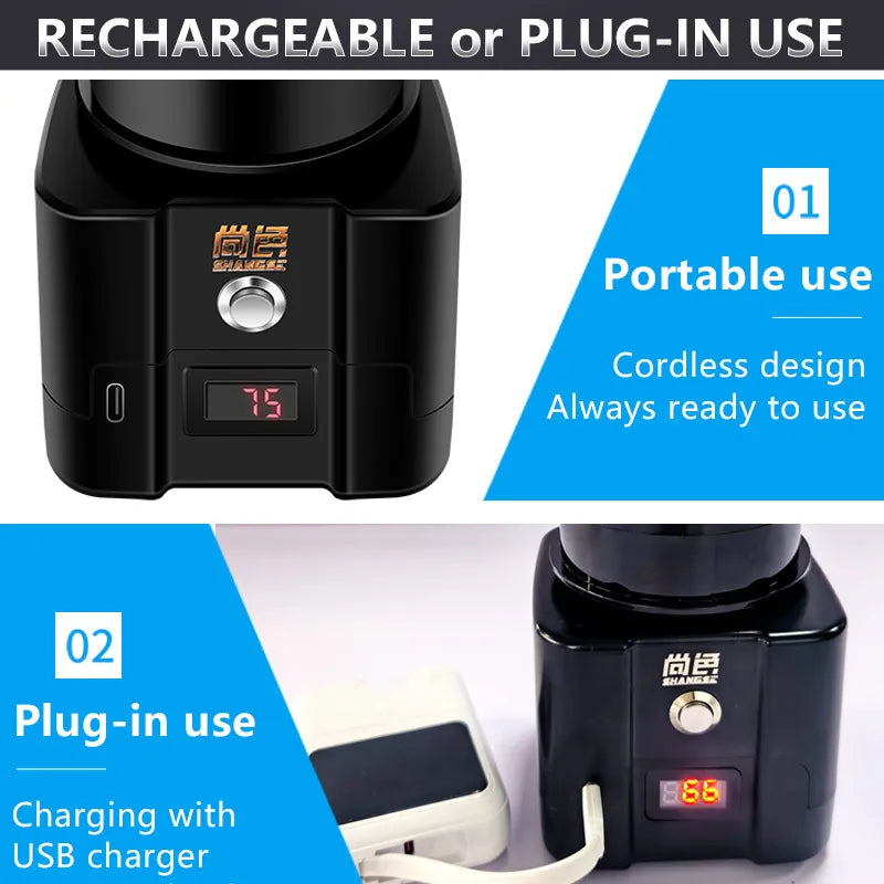 SHANGSE Cordless Paint Shaker – Portable Hands-Free Model & Acrylic Paint Mixer with Auto Shut-Off for Tattoo Ink