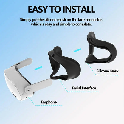 New VR Silicone Face Cover for Meta Quest 3S — Light-Leak & Sweat-Proof Replacement Mask Accessory