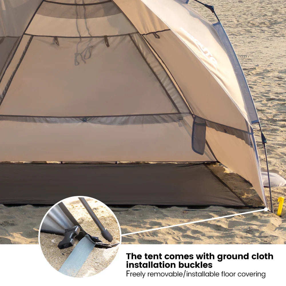 Sonuto Outdoor 3-4P One-Touch Camping Tent – Automatic Quick Open Beach, Fishing, Picnic & Family Travel Tent with Anti-UV Shade