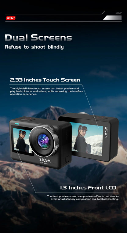 SJCAM SJ11 Active 4K Action Camera – 2.33" Touch Screen, Waterproof, 5G WiFi, Active HDR Sport Camera