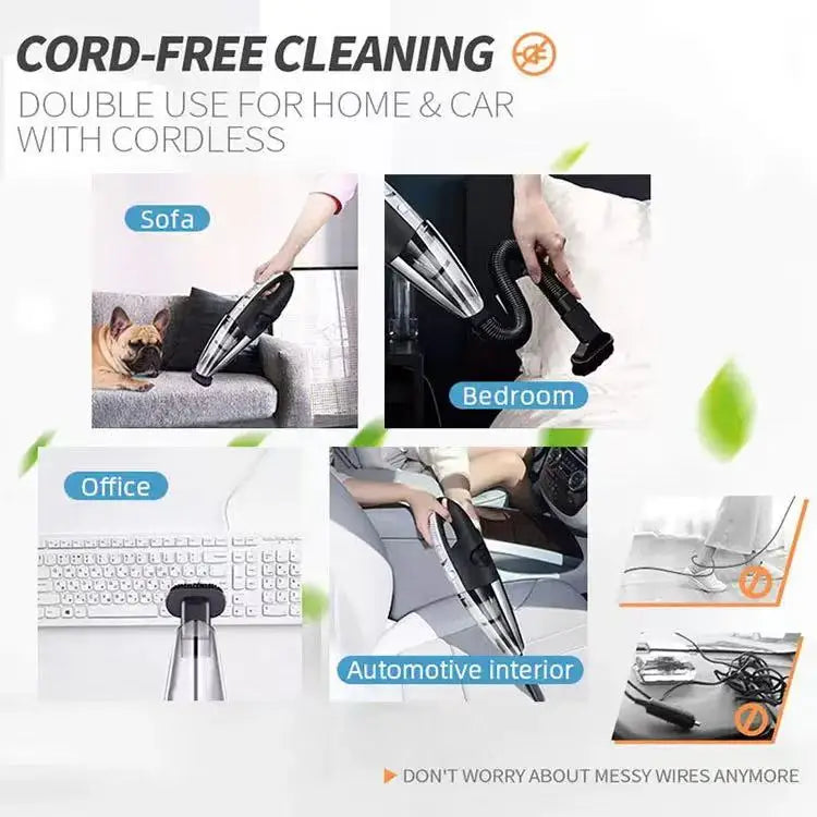 Portable Wireless Handheld Vacuum Cleaner – Powerful Suction, Rechargeable Quick-Charge for Car, Home & Pet Hair
