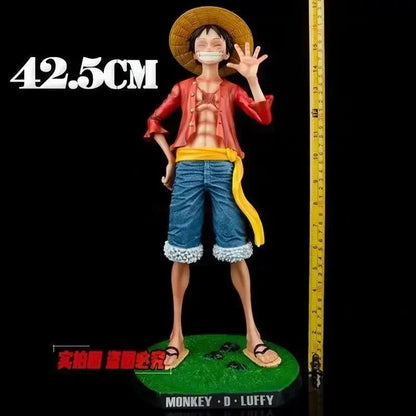 One Piece 42.5cm Straw Hat Monkey D. Luffy Figure – 1/4 Scale Large Smiley Anime Statue, Decorative Doll Toy Gift