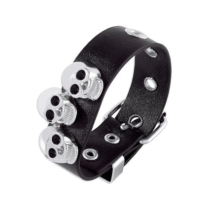 2024 Punk Cool Adjustable PU Bracelet for Men & Women – Vintage Gothic, Hip Hop, Rock, Kpop Dancer Jewelry Accessories