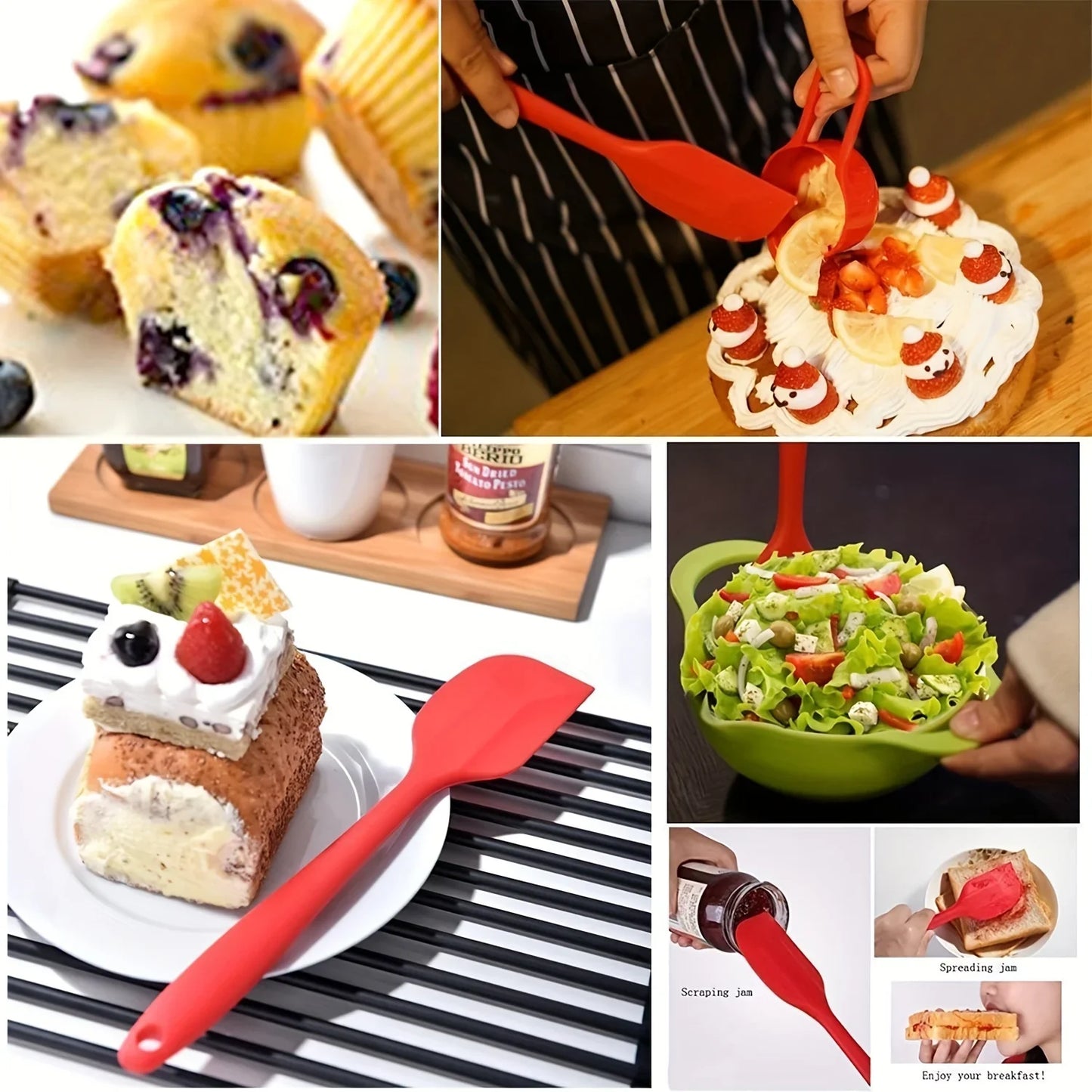 5/10/15/20PCS Silicone Baking Spatula Set – Heat Resistant Cream & Cake Scraper Tools, Seamless Non-Stick Kitchen Utensils (Random Colors)