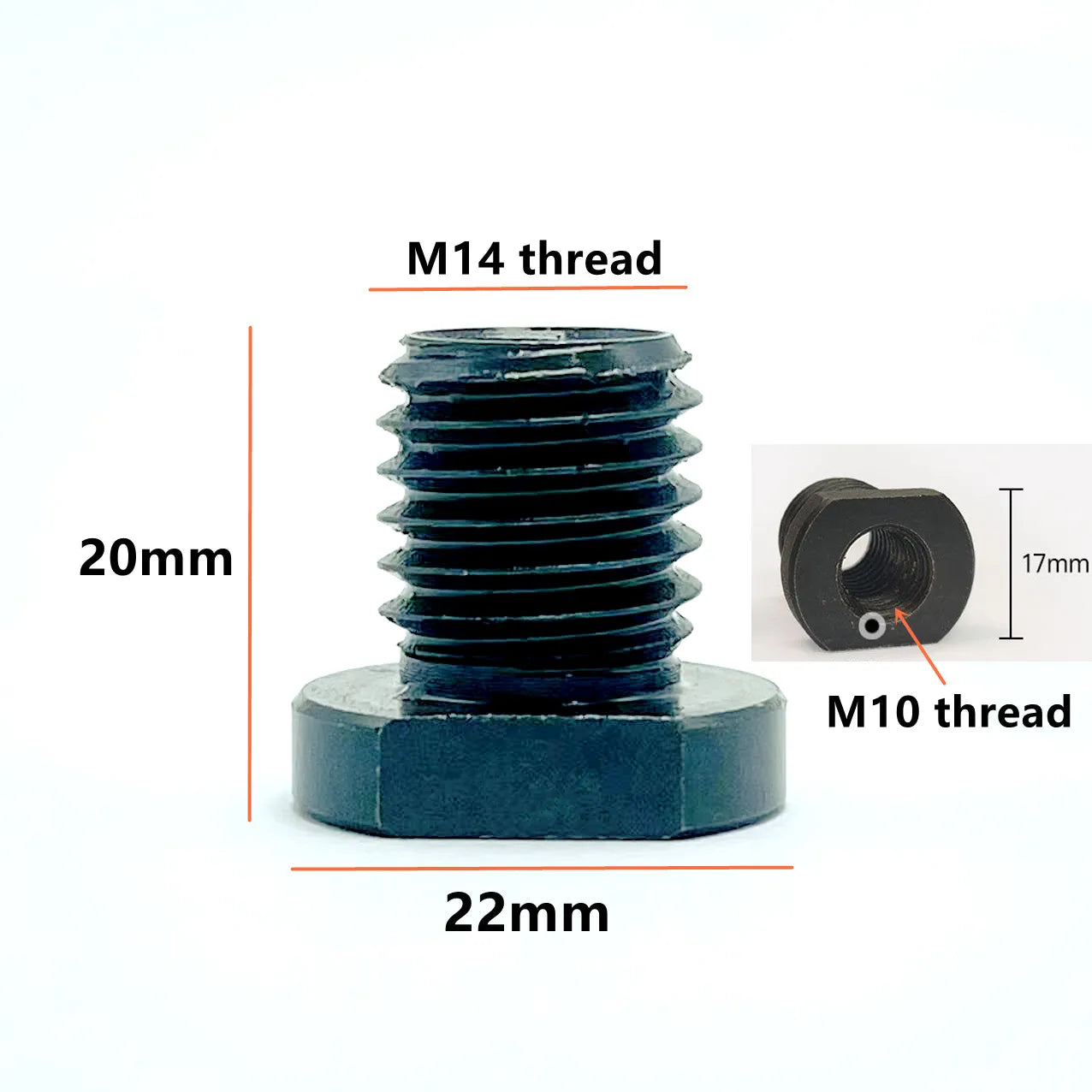 Universal Angle Grinder Adapter: M10 M14 to 5/8-11 Thread Converter - Connects Polishing Pads, Saw Blades, Hole Saw Tools