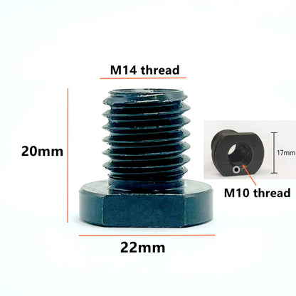 Universal Angle Grinder Adapter: M10 M14 to 5/8-11 Thread Converter - Connects Polishing Pads, Saw Blades, Hole Saw Tools
