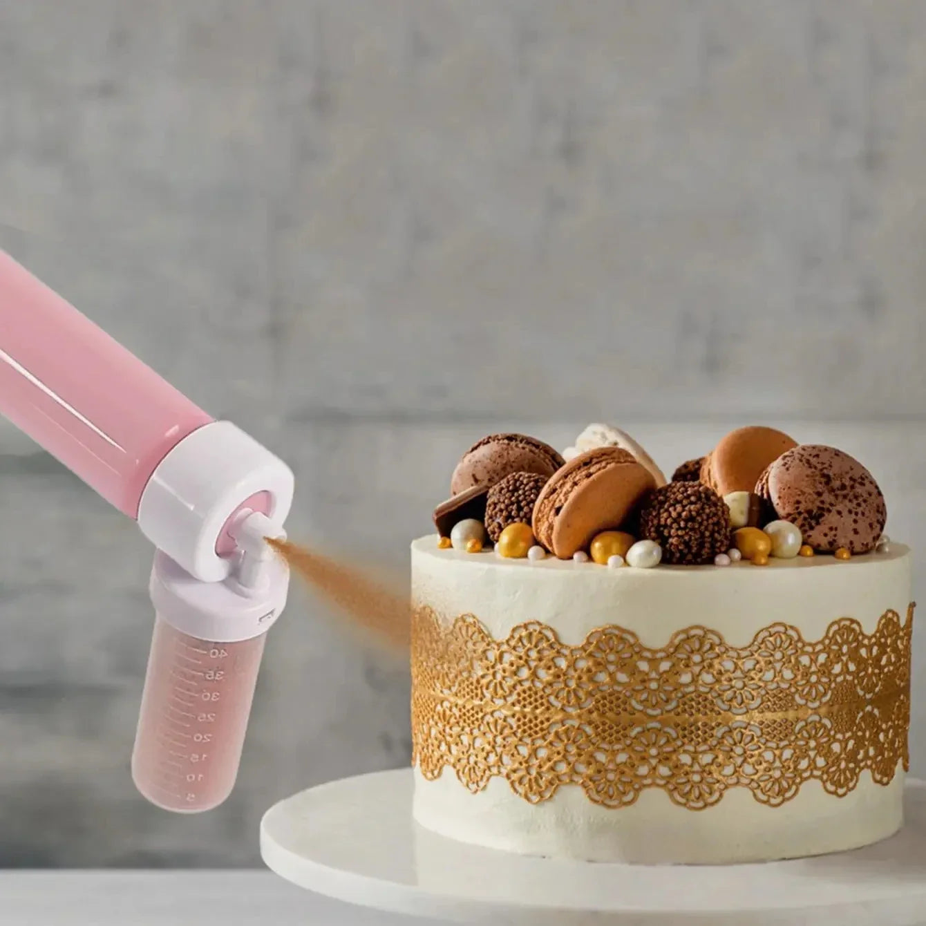 1 Set (5pcs) Manual Spray Guns: Cake Coloring Duster Baking Tool - Enhance Your Baking with Cake Spray Tube