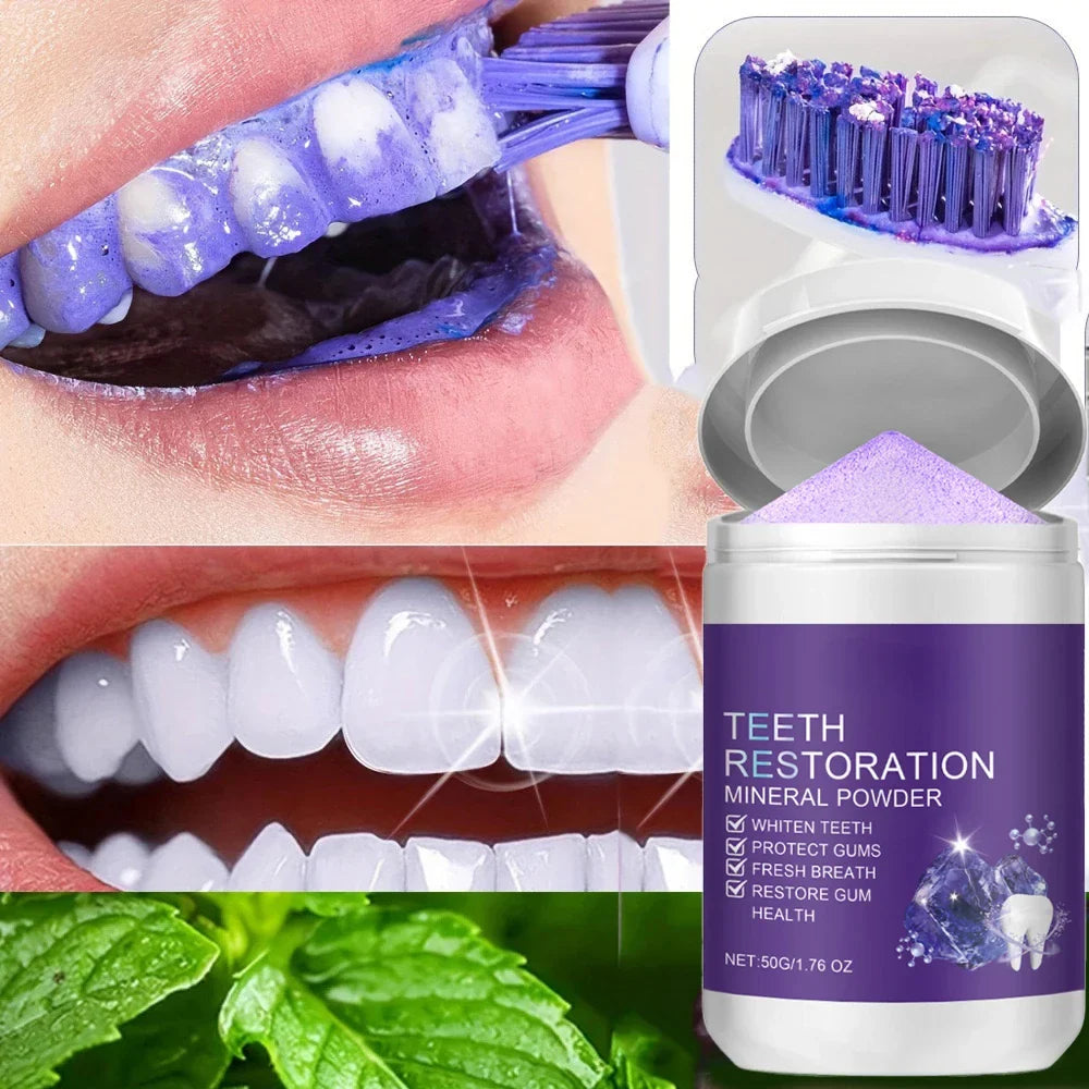 Teeth Restoration Mineral Powder — Enamel Strengthening & Whitening Dental Care Supplement